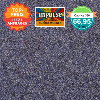 Girloon Caprice 330 – Draufsicht auf Teppichboden 330, ergänzt um ein deutlich erkennbares Preisetikett.